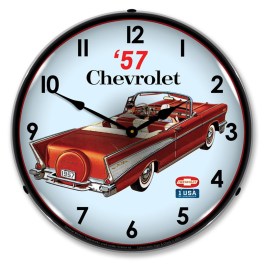 1957 Chevy Convertible LED Wall Clock Illuminated not Neon