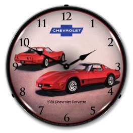 1981 Corvette LED Wall Clock Illuminated not Neon