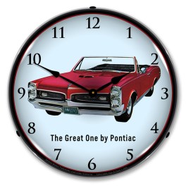 1967 Pontiac GTO Convertible LED Wall Clock Illuminated not Neon