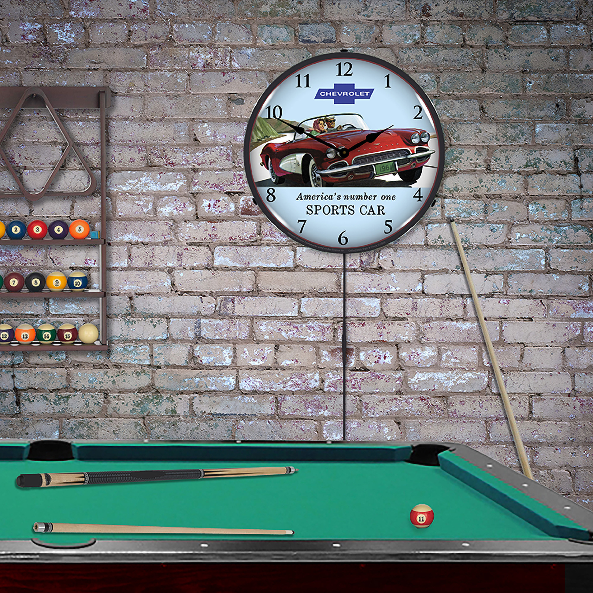 1961 Corvette LED Wall Clock Illuminated not Neon 4 1961 Corvette LED Wall Clock Illuminated not Neon - Image 4