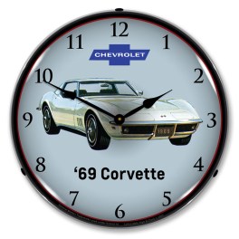 1969 Corvette LED Wall Clock Illuminated not Neon