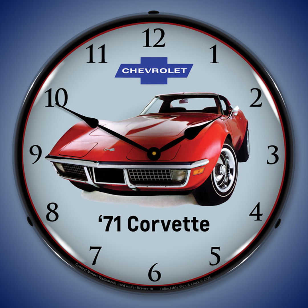 1971 Corvette LED Wall Clock Illuminated not Neon 2 1971 Corvette LED Wall Clock Illuminated not Neon - Image 2