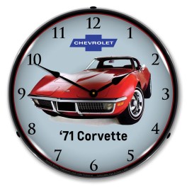 1971 Corvette LED Wall Clock Illuminated not Neon