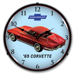1965 Corvette 3 LED Wall Clock Illuminated not Neon
