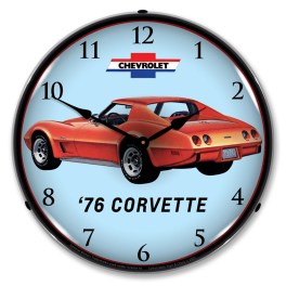 1976 Corvette 2 LED Wall Clock Illuminated not Neon