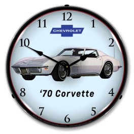 1970 Corvette 2 LED Wall Clock Illuminated not Neon