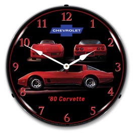 1980 Corvette LED Wall Clock Illuminated not Neon