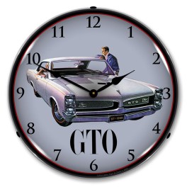 1967 Pontiac GTO 2 LED Wall Clock Illuminated not Neon