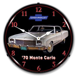 1970 Monte Carlo White LED Wall Clock Illuminated not Neon