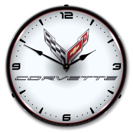C8 Corvette LED Wall Clock Illuminated not Neon