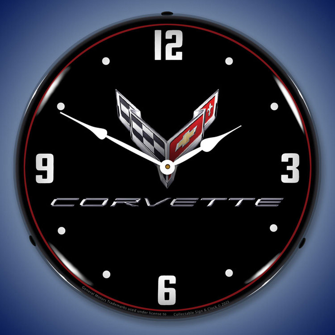 C8 Corvette Black Tie LED Wall Clock Illuminated not Neon 2 C8 Corvette Black Tie LED Wall Clock Illuminated not Neon - Image 2