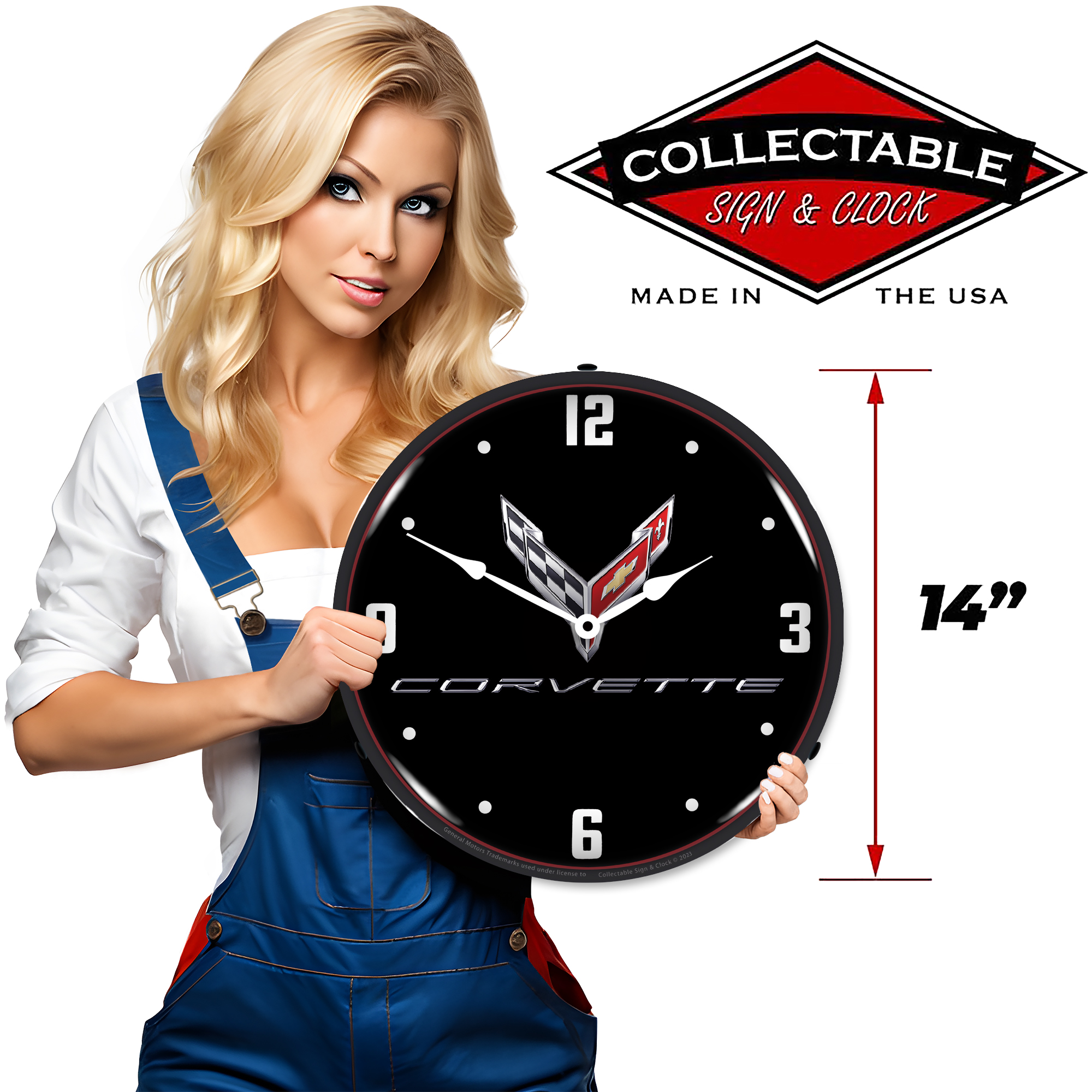 C8 Corvette Black Tie LED Wall Clock Illuminated not Neon 3 C8 Corvette Black Tie LED Wall Clock Illuminated not Neon - Image 3