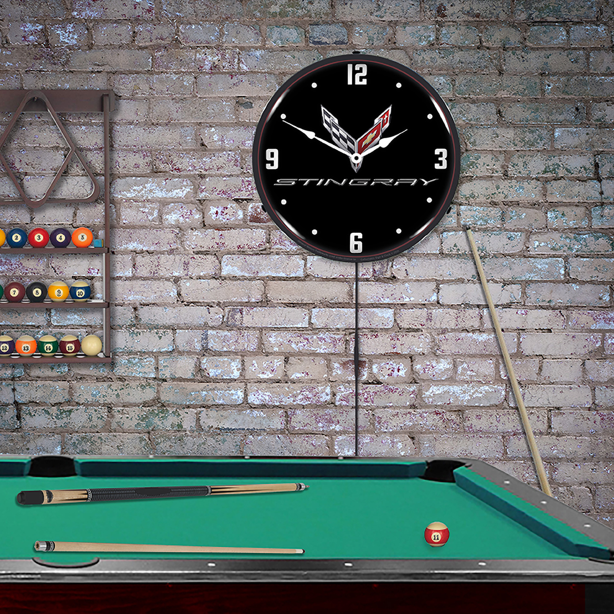 C8 Stingray Black Tie LED Wall Clock Illuminated not Neon 4 C8 Stingray Black Tie LED Wall Clock Illuminated not Neon - Image 4
