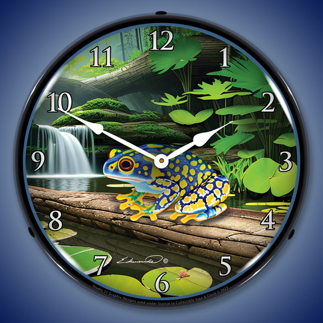 Poison Dart Frog Blue LED Wall Clock Illuminated not Neon 2 Poison Dart Frog Blue LED Wall Clock Illuminated not Neon - Image 2