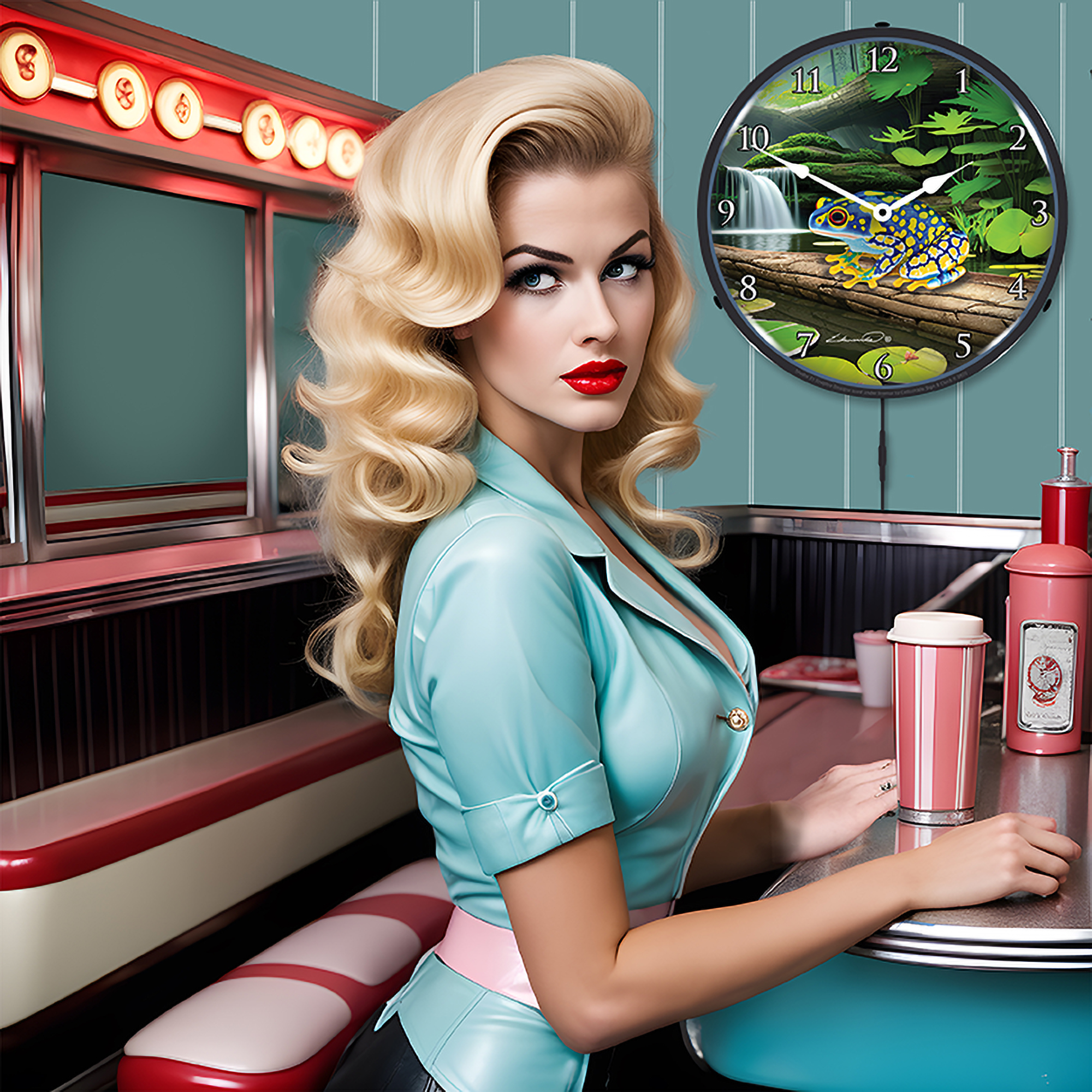 Poison Dart Frog Blue LED Wall Clock Illuminated not Neon 4 Poison Dart Frog Blue LED Wall Clock Illuminated not Neon - Image 4