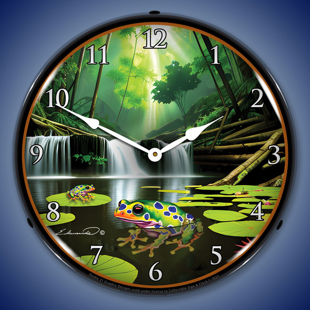 Poison Dart Frog Green LED Wall Clock Illuminated not Neon 2 Poison Dart Frog Green LED Wall Clock Illuminated not Neon - Image 2