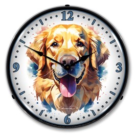 Golden Retriever LED Wall Clock Illuminated not Neon