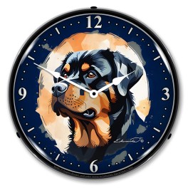 Rottweiler LED Wall Clock Illuminated not Neon