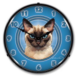 Siamese Cat  LED Wall Clock Illuminated not Neon