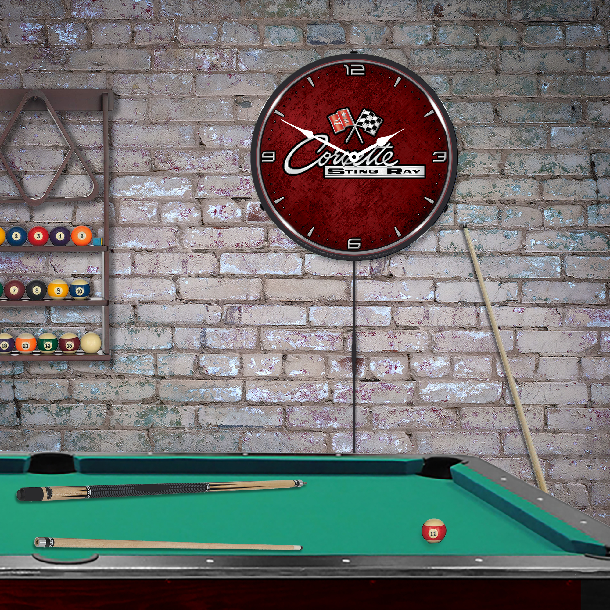 C2 Corvette LED Wall Clock Illuminated not Neon 3 C2 Corvette LED Wall Clock Illuminated not Neon - Image 3