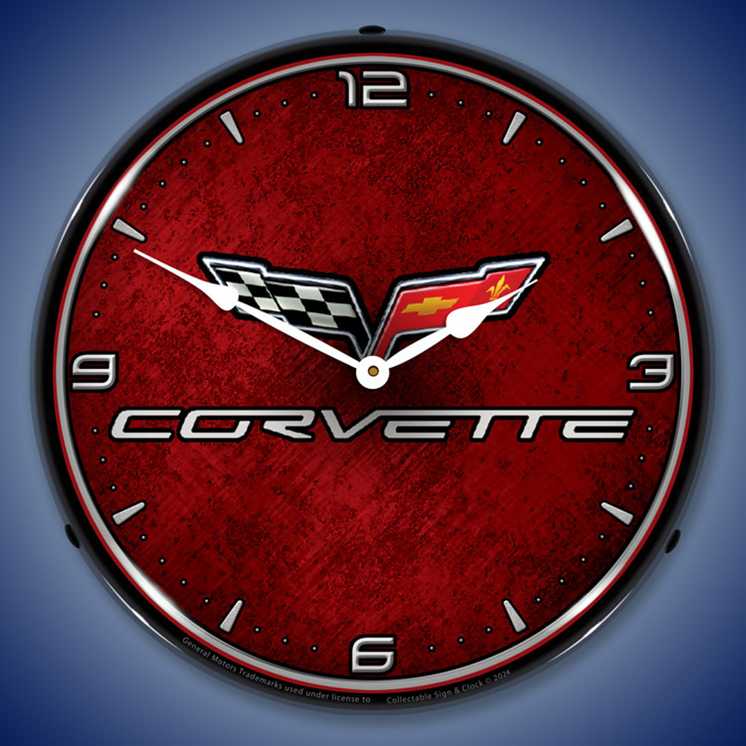 C6 Corvette LED Wall Clock Illuminated not Neon 2 C6 Corvette LED Wall Clock Illuminated not Neon - Image 2