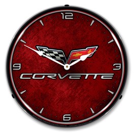 C6 Corvette LED Wall Clock Illuminated not Neon