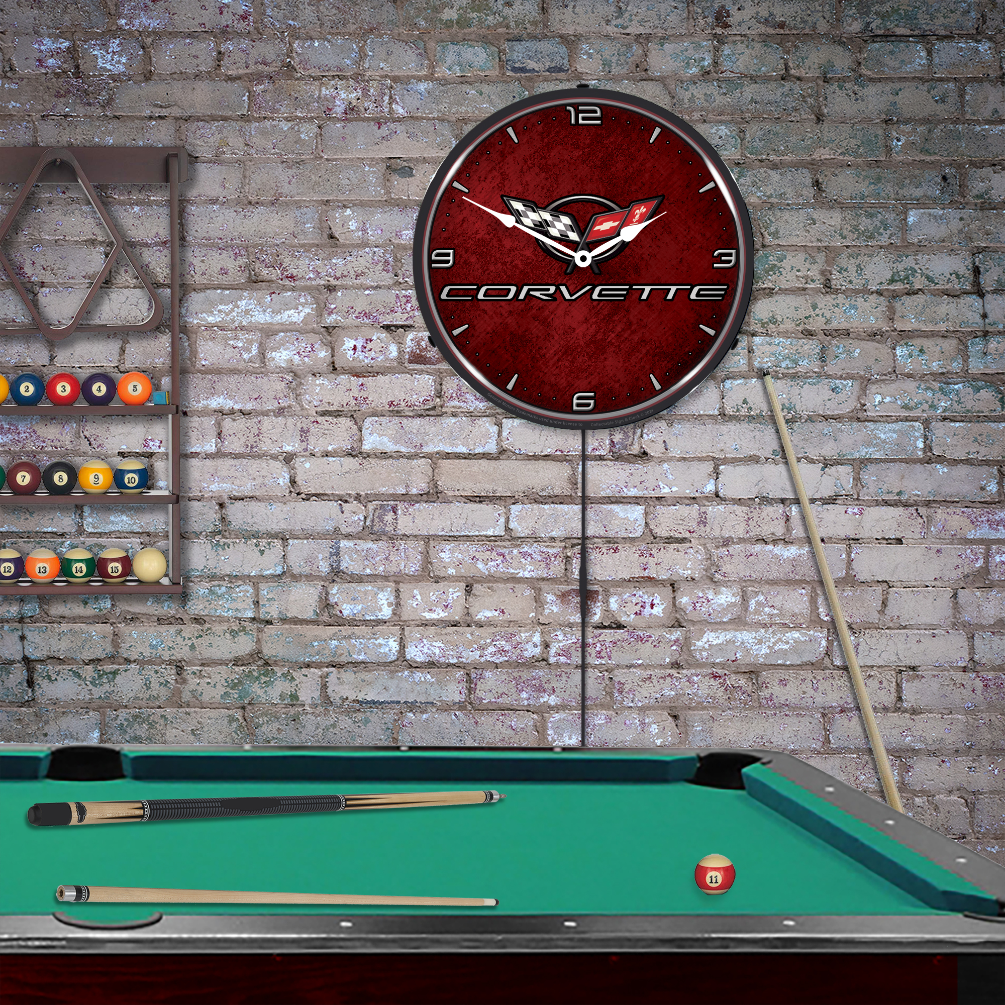 C6 Corvette LED Wall Clock Illuminated not Neon 3 C6 Corvette LED Wall Clock Illuminated not Neon - Image 3