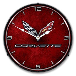 C7 Corvette LED Wall Clock Illuminated not Neon