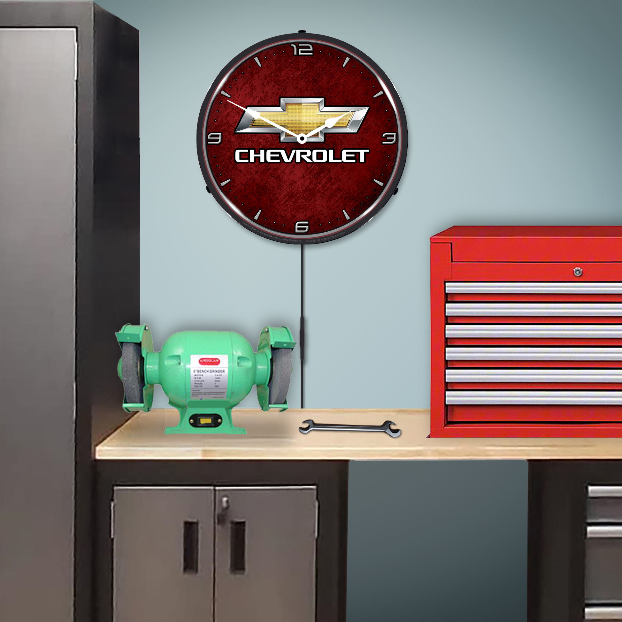 Chevrolet Bowtie LED Wall Clock Illuminated not Neon 3 Chevrolet Bowtie LED Wall Clock Illuminated not Neon - Image 3