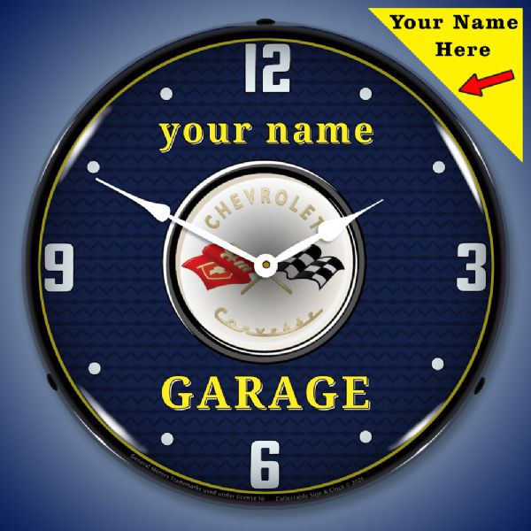 Personalized C1 Corvette Garage Clock