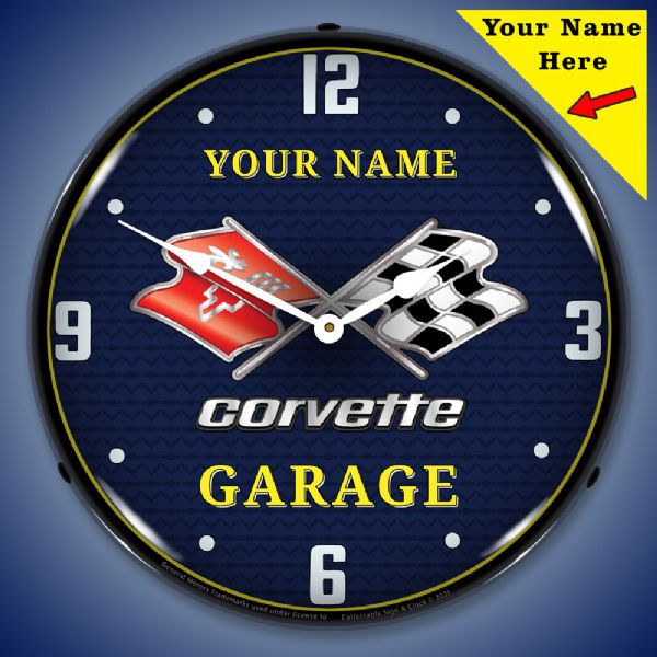 Personalized C3 Corvette Garage Clock