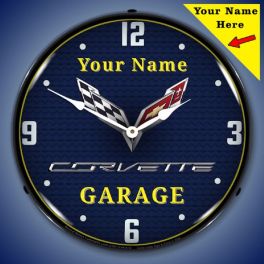 Personalized C7 Corvette Garage Clock