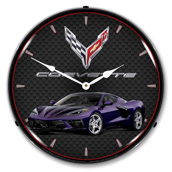 C8 Corvette Hysteria Purple Metallic Wall Clock