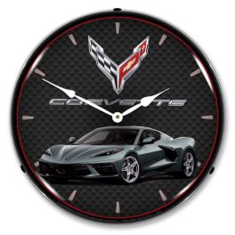 Seawolf Gray Chevy C8 Corvette Wall Clock