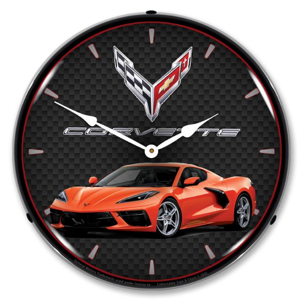 C8 Corvette Sebring Orange Tintcoat Wall Clock