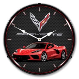 C8 Corvette Torch Red Wall Clock