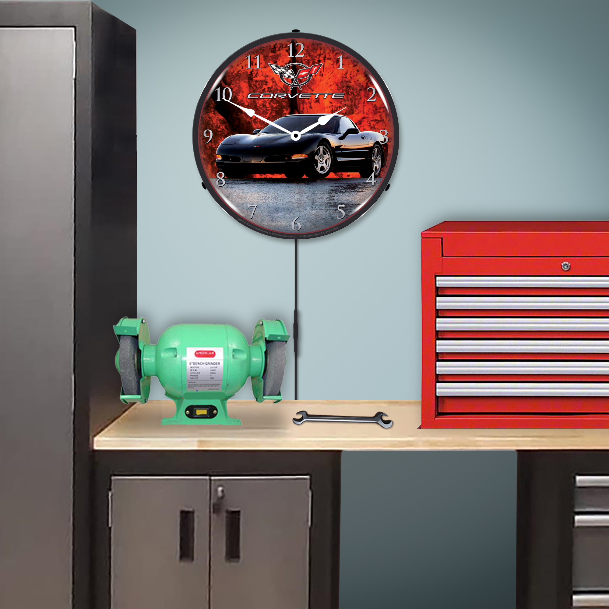 C5 Corvette in Black LED Lighted Wall Clock 4 C5 Corvette in Black LED Lighted Wall Clock - Image 4