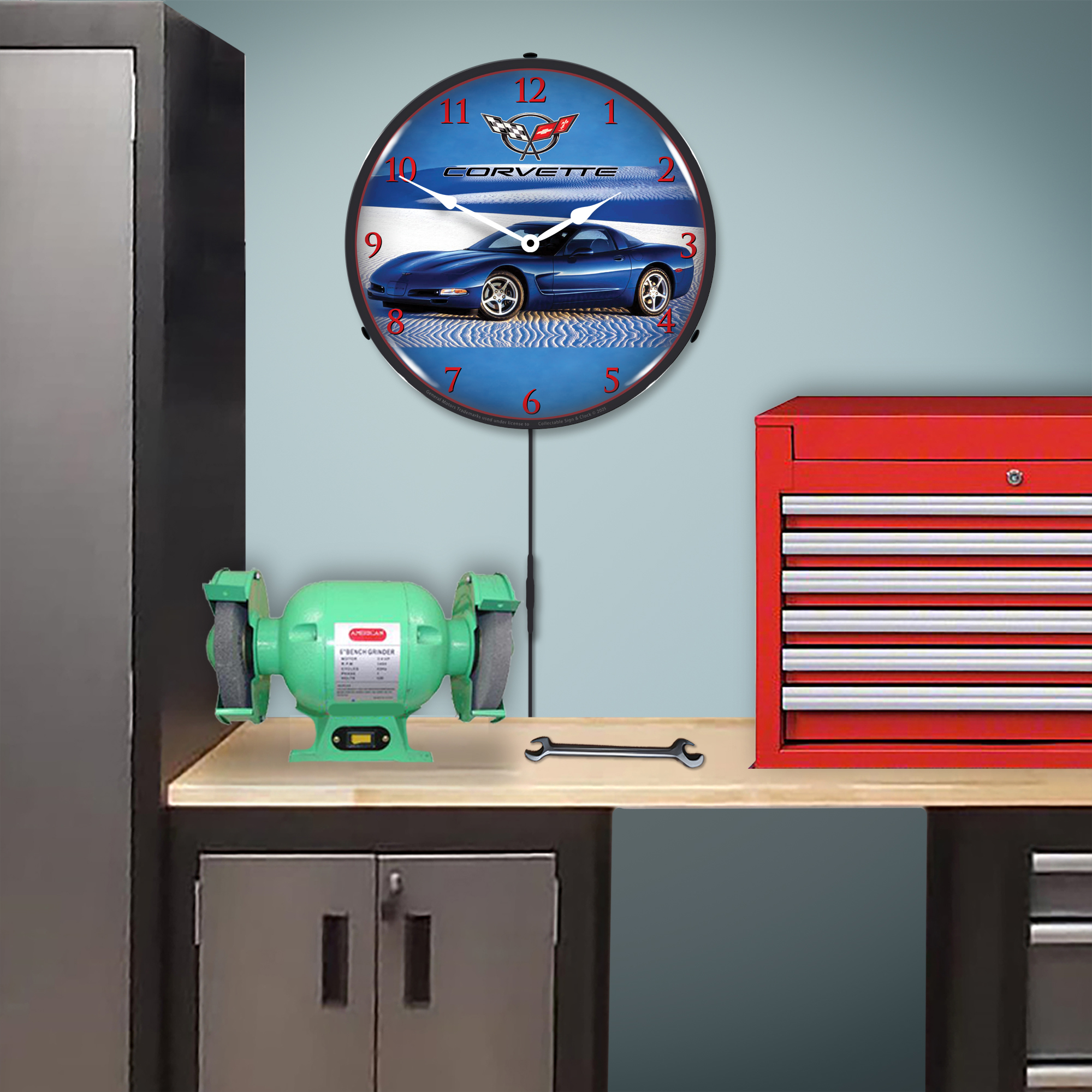C5 Corvette in Blue LED Lighted Wall Clock 4 C5 Corvette in Blue LED Lighted Wall Clock - Image 4