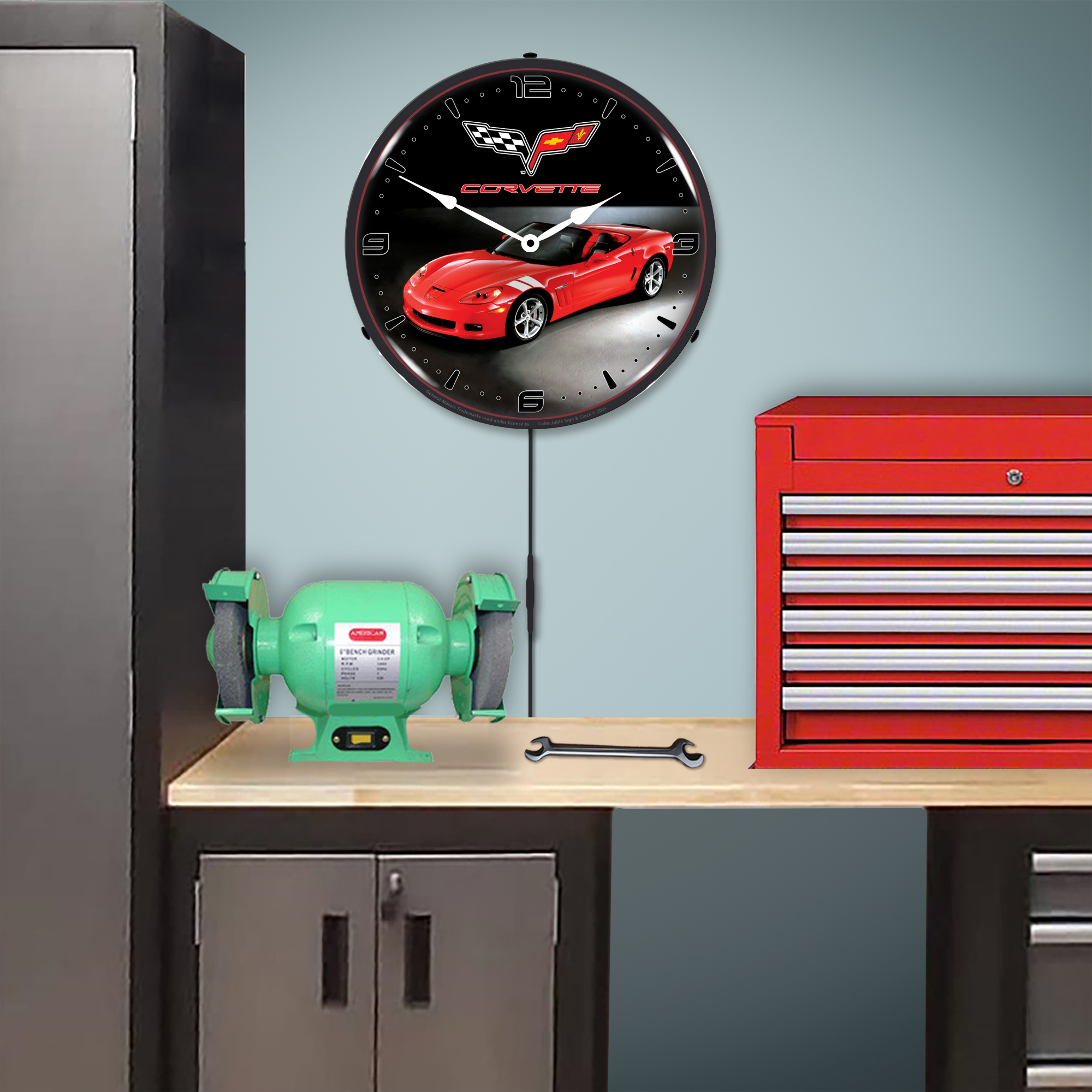 C6 Corvette Grand Sport Red LED Lighted Wall Clock 4 C6 Corvette Grand Sport Red LED Lighted Wall Clock - Image 4
