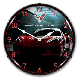 C8 Corvette American Icon LED Lighted Wall Clock