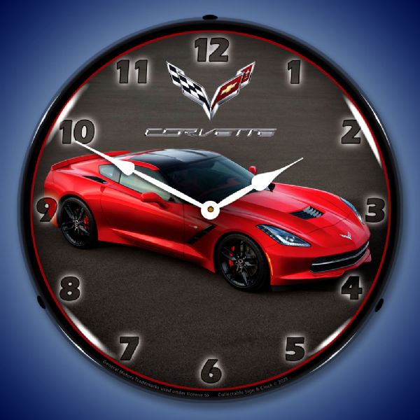 C7 Corvette in Red Front View