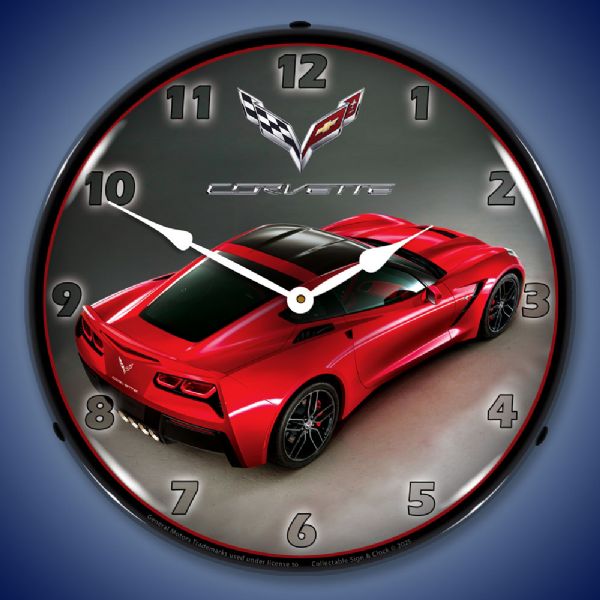 C7 Corvette in Red Rear View