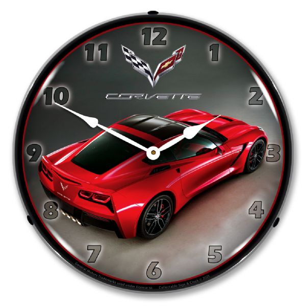 Alternative view of C7 Corvette in Red Rear View