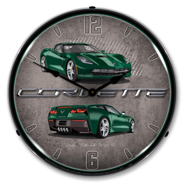 Alternative view of C7 Corvette Lime Rock Green