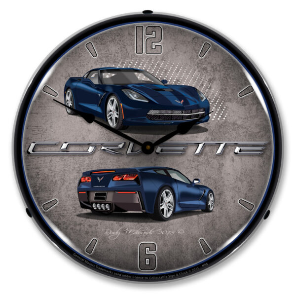 Alternative view of C7 Corvette Night Race Blue